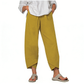 👖 Calça Vintage de Linho e Algodão com Cintura Elástica Assimétrica – Design Único, Conforto e Estilo Funcional para o Dia a Dia! 🌸✨