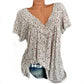 🌞Despertar da Primavera: 50% DE DESCONTO!🌸Blusa Feminina de Manga Curta com Estampa de Flores da Primavera: Decote em V e Corte Solto – Respirável, sem amassados e valoriza a silhueta, ideal para Primavera e Verão