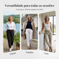 Calça feminina cintura elástica algodão linho perna larga🥰