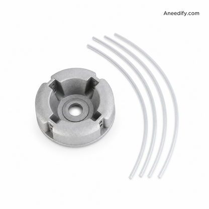 ⚙️ 50% DE DESCONTO AGORA! 🌿 Cabeçote de roçadeira em alumínio – Corte com 4 fios e encaixe universal – Resistente para serviços pesados e troca de fios simples 🏡
