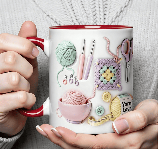🔥ÚLTIMO DIA DE PROMOÇÃO: 50% DE DESCONTO!!🏆Promoção relâmpago⚡ Mais de 50 mil unidades vendidas! Quase esgotado💥Caneca “Yarn Love”, presente para artesãos e almas criativas