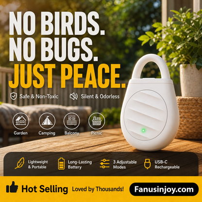 🦟✨ Repelente Ultrassônico Portátil – Proteção sem produtos químicos contra mosquitos e insetos em qualquer lugar