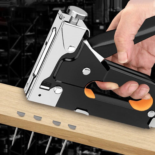 🔨 Ferramenta 3 em 1 para Madeira – Grampeador Pregador e Martelo em Um só! 🔧✨
