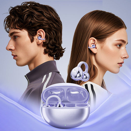 💎50% DESCONTO! Auriculares Bluetooth 5.4 com clipe e cancelamento de ruído