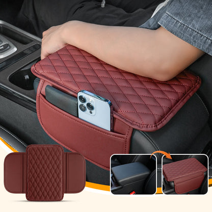 🚗 50% DE DESCONTO HOJE! Almofada Universal para Apoio de Braço Automotivo em Couro Sintético – Almofada com Bolso Organizador para Carros, SUVs e Caminhonetes