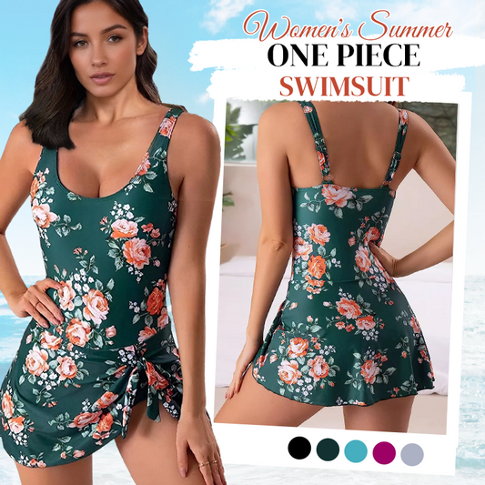 🔥Promoção quente: 50% de desconto💃Fato de banho de uma peça para mulher com efeito modelador e laço