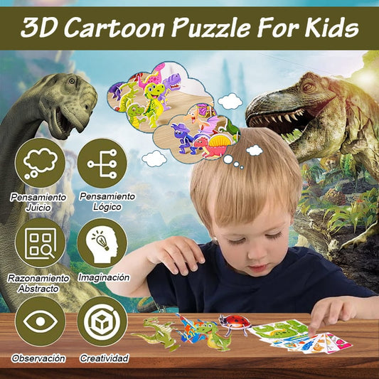 🧩50% DE DESCONTO! ✨ Puzzle educativo 3D com desenhos animados 2026 - 57 peças encaixáveis com personagens coloridas para uma aprendizagem criativa 🎨👧