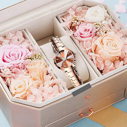 ⌚ Relógio elegante e à prova d'água para mulher – com mostrador noturno para você ver as horas mesmo no escuro! ✨🌙