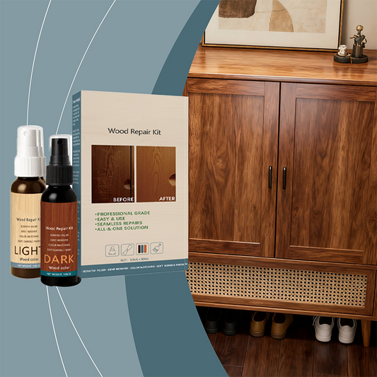 🎨 Spray bicolor para reparo e manutenção de pisos de madeira – Renove os arranhões e recupere o brilho natural! 🛠️💧