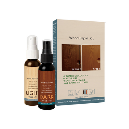 🎨 Spray bicolor para reparo e manutenção de pisos de madeira – Renove os arranhões e recupere o brilho natural! 🛠️💧