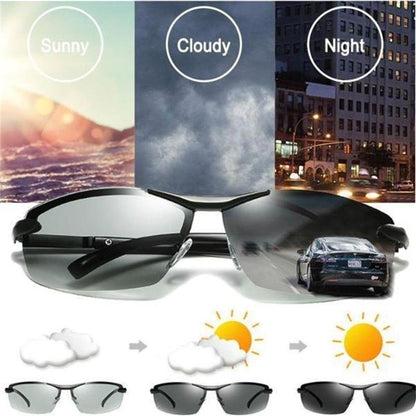 Óculos de Sol Fotocrômico 2026 com Lentes Antirreflexo e Polarizadas (50% de Desconto) 😎