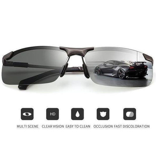 Óculos de Sol Fotocrômico 2026 com Lentes Antirreflexo e Polarizadas (50% de Desconto) 😎
