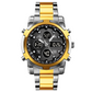 📢📢50% DE DESCONTO!! ⏰ Relógio analógico-digital militar à prova d'água para homens – 48 mm, multifuncional e com pulseira de aço inoxidável! 🕰️💪