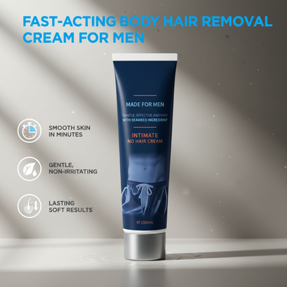 🎁 Compre 1 e leve 2! 🧴 Creme Depilatório de Ação Rápida para Homens – Pele Lisa em Minutos sem Irritação! 🔥✨