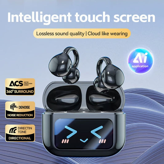 🎧💜ÚLTIMO DIA - 50% de desconto💜🔥Fones de ouvido sem fio Bluetooth com condução óssea e tela sensível ao toque