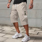 📢📢 50% DE DESCONTO! ⏰ Calça Cargo Capri Casual com Cordão para Homens