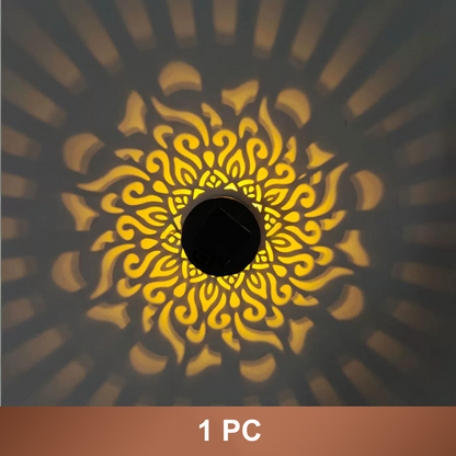 ☀️ Luz Solar Mandala para Jardim e Pátio – Lâmpada de Piso e Luz de Parede 2 em 1 – Decoração Ornamental com Efeito Vintage – À Prova de Ferrugem e Durável