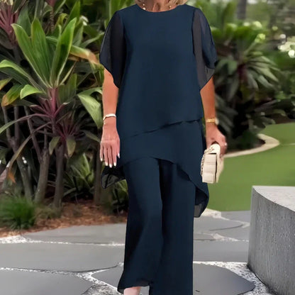 🐰Conjunto sedutor com blusa assimétrica e calças largas
