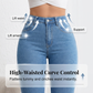 👖 Jeans femininos de cintura alta – Elásticos e com pernas largas! ✨💙