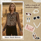 👚 Blusa Feminina Estampa Onça com Recorte Contrastante em Telas – Estilo Selvagem e Sofisticado! 🐆✨