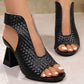 ✨ Sandálias Femininas de Salto Peep Toe – Elegância e Sofisticação com Textura Refinada 👠💖