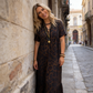 ⏰ 50% DE DESCONTO! 🌸 Vestido feminino longo com decote em V e estampa de leopardo – o seu item indispensável para o verão! ☀️🐆💃