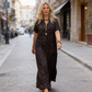 ⏰ 50% DE DESCONTO! 🌸 Vestido feminino longo com decote em V e estampa de leopardo – o seu item indispensável para o verão! ☀️🐆💃