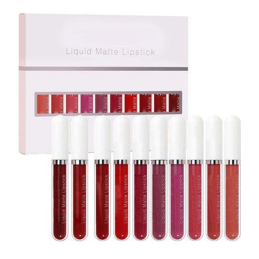 ⏰ 50% OFF! 💝 10 Unidades de Brilho Labial Mate – À Prova d'Água e de Longa Duração! 💄✨