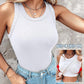 💥50% de desconto 🎀Camiseta regata com nervuras e sutiã integrado para mulheres🌸ideal para o dia a dia, lazer e verão🌊