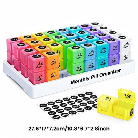 💊 Organizador Portátil de Comprimidos para 31 Dias – Controle Diário de Medicamentos com Facilidade! 📅✨