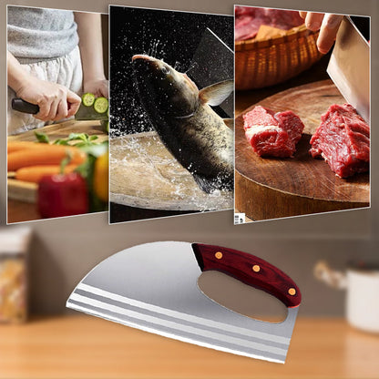 🥬 50% DE DESCONTO! Faca de cozinha ergonômica – design para pegada frontal e punho antiderrapante. Ideal para quem tem artrite ou fraqueza nos punhos. Corte legumes e carnes com facilidade. Ótima opção de presente para amantes da culinária. 🍅🔪
