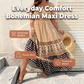 ⏰ 50% OFF! 👗 Vestido Maxi com Decote Quadrado e Mangas Buffant – Camadas Leves e Estilo Romântico! 🌸✨
