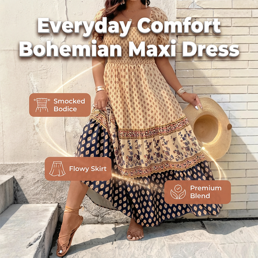 ⏰ 50% OFF! 👗 Vestido Maxi com Decote Quadrado e Mangas Buffant – Camadas Leves e Estilo Romântico! 🌸✨
