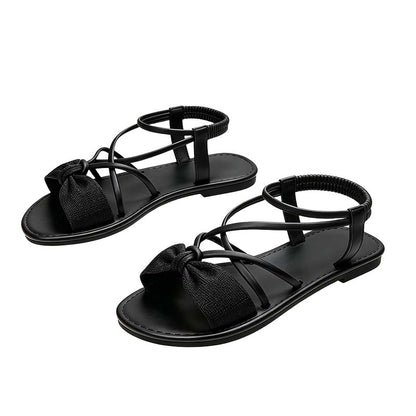 👡 Sandálias Rasas Femininas com Tiras Cruzadas – Estilo Leve e Conforto para o Dia a Dia! ☀️🔥