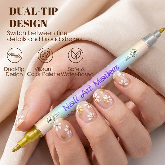 🔥50% DE DESCONTO⏰Conjunto de Canetas para Arte de Unhas com Duas Pontas