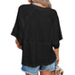 📢📢50% DE DESCONTO !! ⏰Camisola feminina de cor sólida com mangas largas e corte em cinco pontos