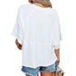 📢📢50% DE DESCONTO !! ⏰Camisola feminina de cor sólida com mangas largas e corte em cinco pontos