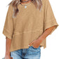 📢📢50% DE DESCONTO !! ⏰Camisola feminina de cor sólida com mangas largas e corte em cinco pontos