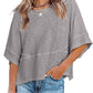 📢📢50% DE DESCONTO !! ⏰Camisola feminina de cor sólida com mangas largas e corte em cinco pontos