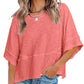 📢📢50% DE DESCONTO !! ⏰Camisola feminina de cor sólida com mangas largas e corte em cinco pontos