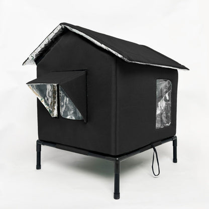 🏠 DESCONTO DE 50% POR TEMPO LIMITADO! 🐈 Casinha elevada para gatos para exterior, para todas as condições meteorológicas – Impermeável, com isolamento, dobrável 🌧️