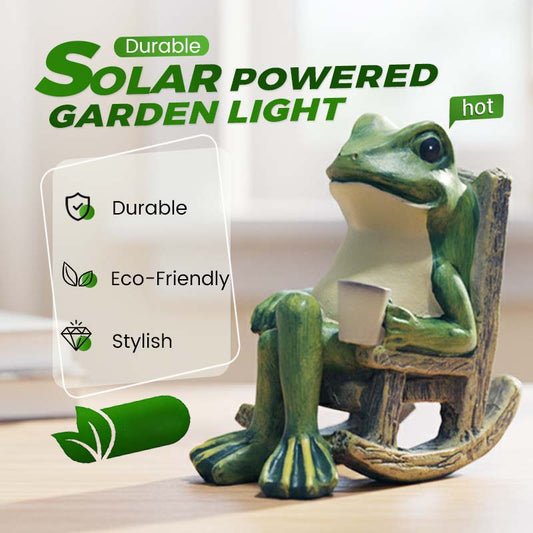 🐸 Enfeite de Cadeira de Balanço em Forma de Sapo com Energia Solar – Iluminação Ecológica e Charmosa para seu Jardim! ☀️🌿
