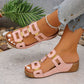 Sommerliche Plateau-Strand-Sandalen für Damen mit Cut-outs und offener Zehenpartie