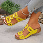 Sommerliche Plateau-Strand-Sandalen für Damen mit Cut-outs und offener Zehenpartie