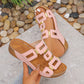 Sommerliche Plateau-Strand-Sandalen für Damen mit Cut-outs und offener Zehenpartie