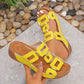 Sommerliche Plateau-Strand-Sandalen für Damen mit Cut-outs und offener Zehenpartie