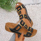 Sommerliche Plateau-Strand-Sandalen für Damen mit Cut-outs und offener Zehenpartie