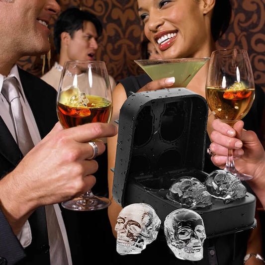 🧊Compre 2 e ganhe 3 grátis! 💀 Forma de Silicone DIY de Caveira para Gelo – Caveira gigante derretimento lento para uísque e coquetéis – molde alimentício e multiuso 🥃