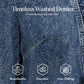 🧥 50% DE DESCONTO AGORA! 🌸 Jaqueta jeans feminina com babados e abertura frontal – Leve, feminina e versátil – chique para qualquer look 👗