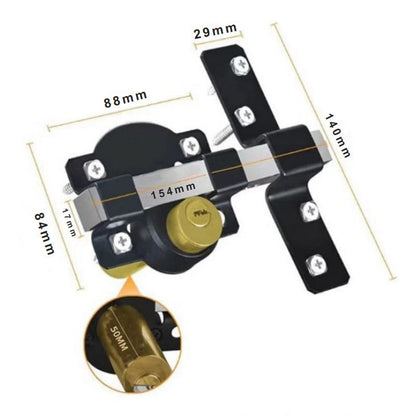 Fechadura de Portão com Curso Longo 50/70mm – Com 5 Chaves